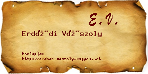 Erdődi Vászoly névjegykártya